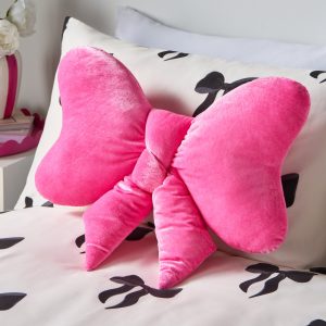 Velvet Bow Shaped Cushion - Pink