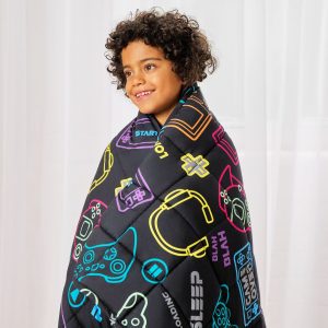 Kids Gaming Print Weighted Blanket, Black - 3KG