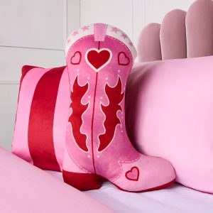 Cowboy Boot Cushion - Pink