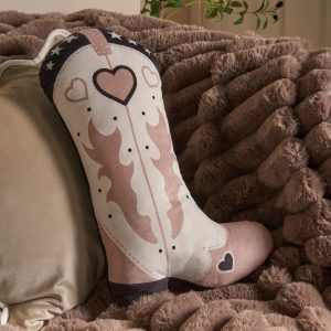 Cowboy Boot Cushion - Monochrome