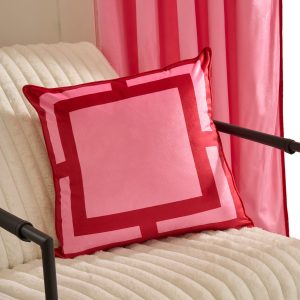 Square Print Cushion Covers - Hot Pink/Red