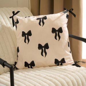 Bow Print Cushion Covers - Monochrome