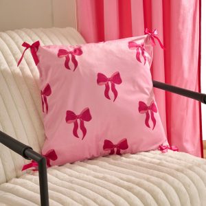 Bow Print Cushion Covers - Pink