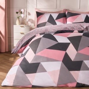 Shapes Geometric Duvet Set - Blush Pink
