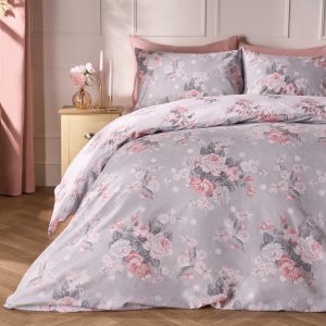 English Rose Duvet Set - Grey