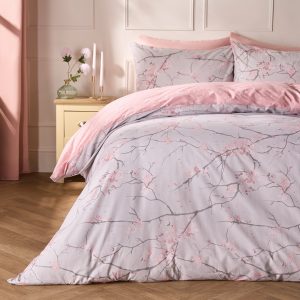 Spring Blossoms Duvet Cover Set - Blush Pink