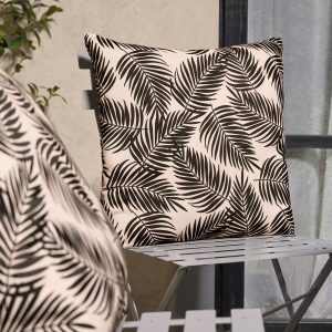 Indoor/Outdoor Palm Leaf Print Cushion Covers - Monochrome