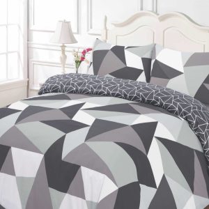 Shapes Duvet Cover Set - Black/Grey