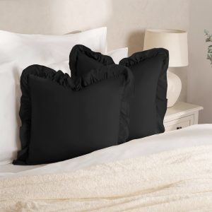 Frill Cushion Covers - Black