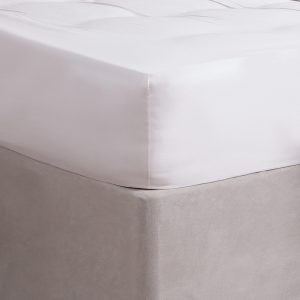 Luxe 400 Thread Count 100% Cotton Sateen Fitted Sheet - White