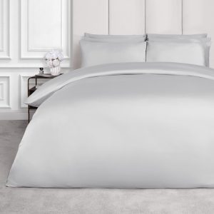 Luxe 400 Thread Count 100% Cotton Sateen Duvet Set - Silver