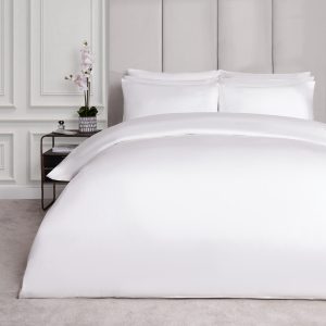 Luxe 220 Thread Count 100% Cotton Sateen Duvet Set - White