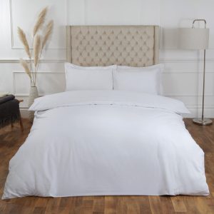 100% Cotton Plain Duvet Set - White