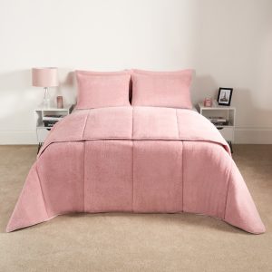 Teddy Coverless 10.5 Duvet & Pillowcase - Blush