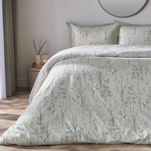 Willow Branch Reversible Duvet Cover Set - Sage
