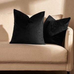 Matte Velvet Cushion Covers - Black
