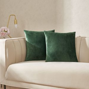 Matte Velvet Cushion Covers - Forest Green