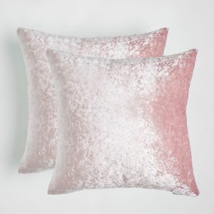 Crushed Velvet Cushion Covers - Blush
