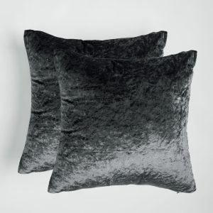 Crushed Velvet Cushion Covers - Charcoal