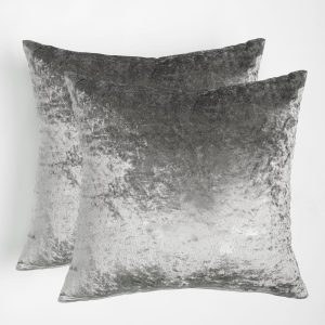Crushed Velvet Cushion Covers - Silver