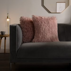 Fluffy Fleece Cushion Covers - Blush Pink