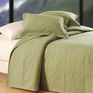 Sage Quilted Cotton Matelasse Quilt
