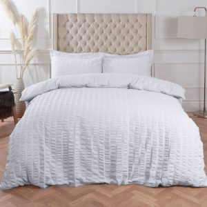 Seersucker Duvet Set - White