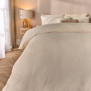 Teddy Fleece Duvet Cover Set - Cream