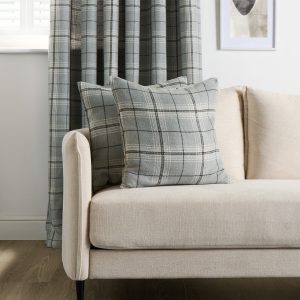 Woven Check Cushion Covers - Grey