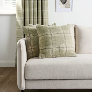 Woven Check Cushion Covers - Sage